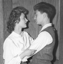 Gino Rossetti and Marian Konar star in the Junior Play "The Perfect Idiot"